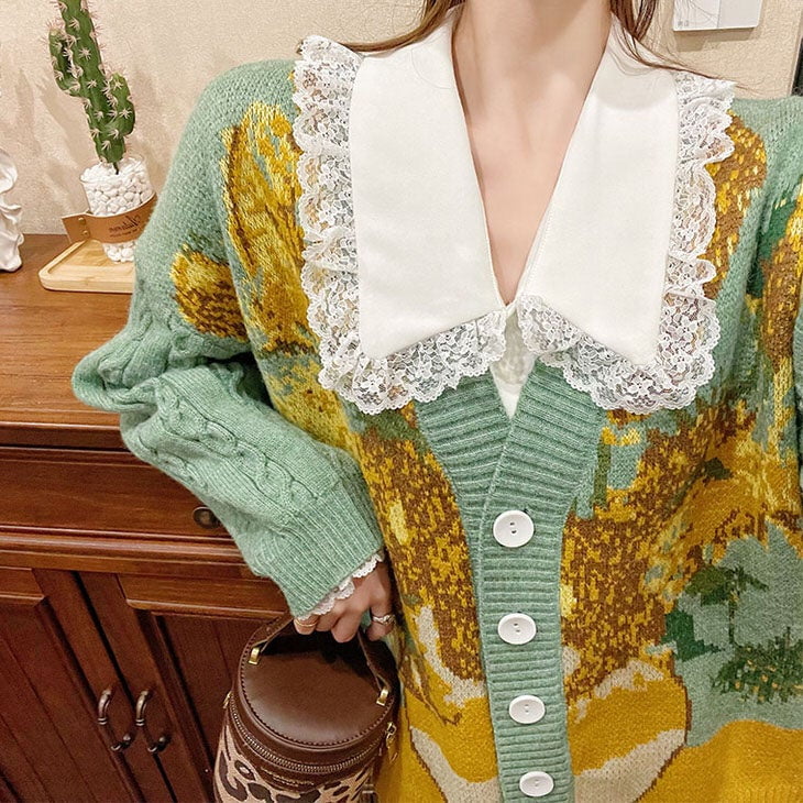 Van Gogh Vintage Cardigan Knit Jumper